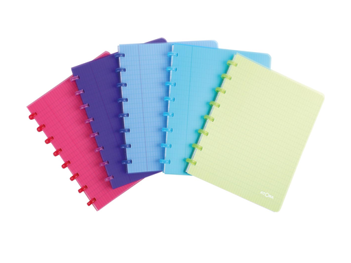 [TIM-A1361] Schrift Atoma Trendy PP A5 commercieel geruit 144blz transparant assorti