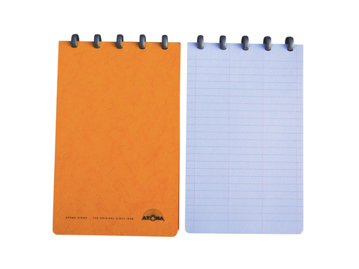 [TIM-A1420] Schrift Atoma Lyon karton 135x210mm steno gelijnd 3 kolommen 128blz assorti