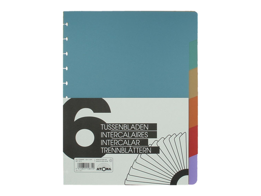 [TIM-A15831] Tabbladen Atoma voor schrift PP A4 maxi 6 tabs assorti