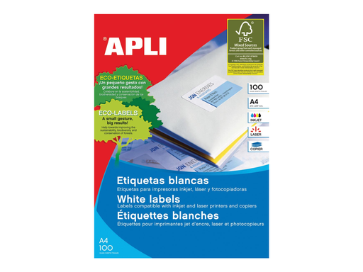 [TIM-AP1264] Etiketten Apli 02 etik/bl 210x148mm (100)(581264)