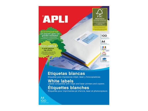 [TIM-AP2419] Etiketten Apli 99,1x38,1mm 14 etik/bl wit (100)(582419)