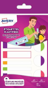 [TIM-APFLU24] Etiketten Avery zelflaminerend assorti formaten en fluo kleuren (24)
