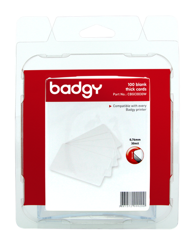 [TIM-BGC0030] Kaarten Badgy voor badgeprinter 100 en 200 54x86mm dun 0,76mm (100)