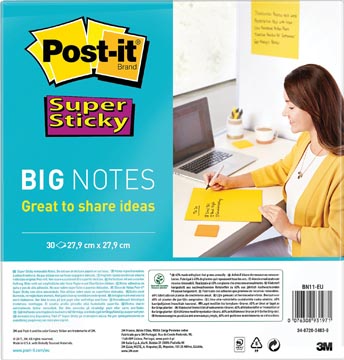 [TIM-BN11] Memoblok Post-It Super Sticky Big 27,9x27,9cm geel