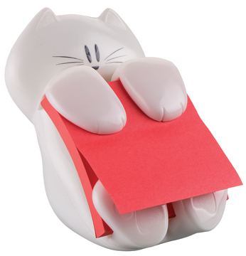 [TIM-CAT330] Z-Notes Post-It 76x76mm roze met dispenser kat