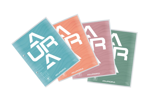 [TIM-D102CDC] Cursusblok Aurora Splendid A4 comm. geruit + blauwe kantlijn 2 klasseerg 200blz