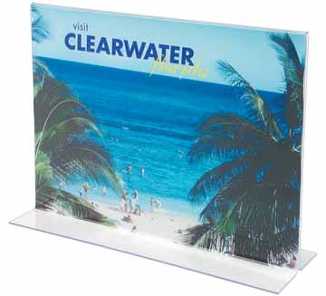 [TIM-DE47701] Folderhouder tafel Deflecto A4 liggend T-voet transparant