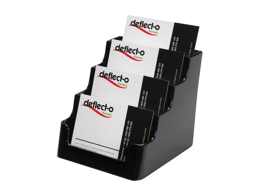 [TIM-DE70404] Visitekaarthouder Deflecto 4-vaks zwart