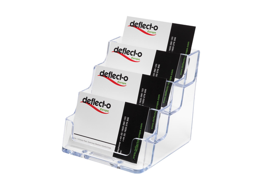 [TIM-DE70841] Visitekaarthouder Deflecto 4-vaks transparant