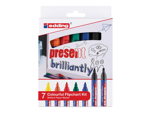 [TIM-E30337] Flipchartmarker Edding Brilliant Paper assorti (7)