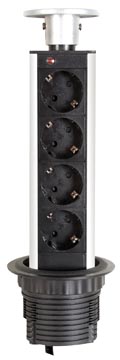 [TIM-EBP04LN] Inbouwcontactdoos Perel 4 stopcontacten 3500W