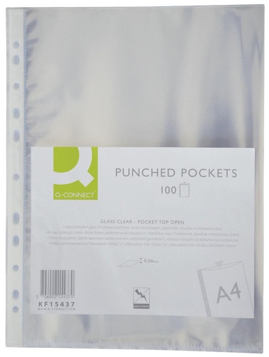 [TIM-KF15437] Showtas Q-Connect PP A4 60 micron 11-gaats glashelder transparant (100)(901685)(464718)