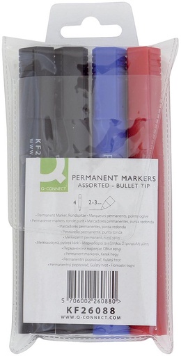 [TIM-KF26088] Permanent marker Q-Connect ronde punt assorti (4)(961167)
