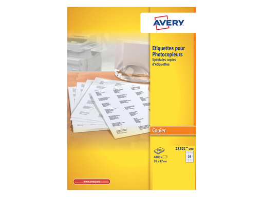 [TIM-L235212] Etiketten Avery 24 etik/bl 70x37mm voor copier wit (200)