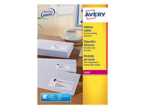 [TIM-L715940] Etiketten Avery Address 24 etik/bl 63,5x33,9mm voor laser wit (40)