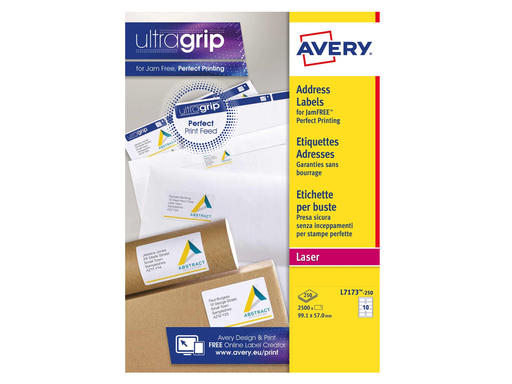 [TIM-L7173-T] Etiketten Avery QuickPeel 10 etik/bl 99,1x57mm voor laser (250)
