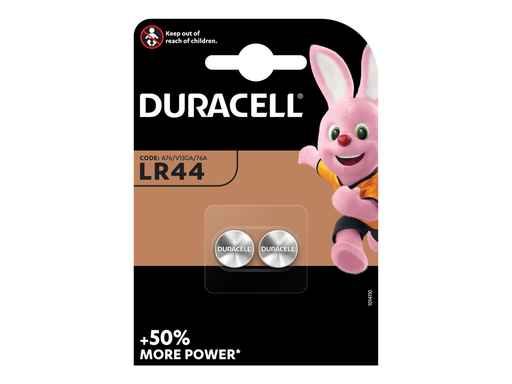 [TIM-LR44] Knoopcelbatterij Duracell LR44/SR44/357/303 1,5V (2)