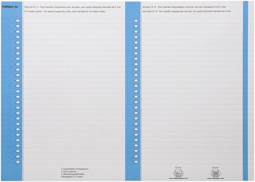 [TIM-M25BL] Ruiterstroken Elba hangmap kast nr.8 21cm blauw/wit (270)