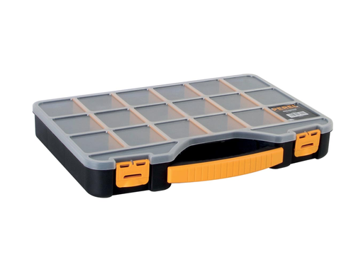 [TIM-OMR18] Gereedschapskoffer Perel 18-vaks zwart/geel