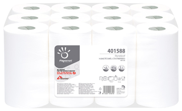 [TIM-P401588] Handdoekrol Papernet mini wit 1-laags centerfeed (12)