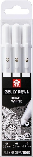 [TIM-PGBWH3C] Gelroller Sakura Gelly Roll Basic assorti hardheden wit (3)