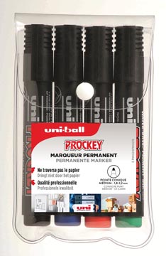 [TIM-PM1224] Flipchartmarker Uni-Ball Prockey ronde punt 1,2-1,8mm assorti (4)