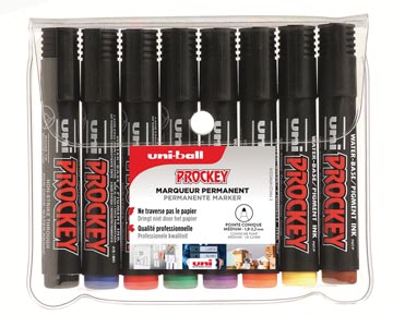 [TIM-PM1228] Flipchartmarker Uni-Ball Prockey ronde punt 1,2-1,8mm assorti (8)