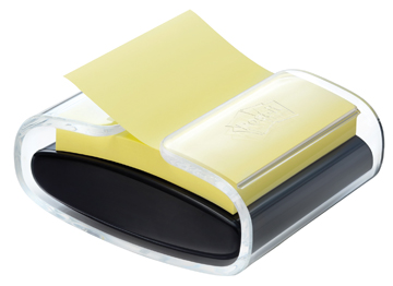 [TIM-PRB330] Z-Notes Post-It 76x76mm geel met dispenser Pro Color transparant