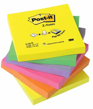 [TIM-R330NR] Z-Notes Post-It 76x76mm assorti neon (6)