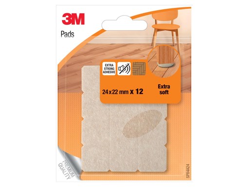 [TIM-SP84A24] Viltjes 3M Extra soft 24x22mm beige blister (12)