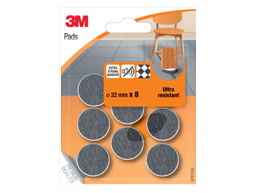 [TIM-SP87A34] Viltglijders 3M Ultra Resistant diameter 22m grijs blister (8)