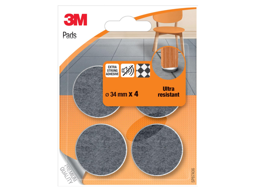 [TIM-SP87A36] Vloerpads 3M beschermend vilt Ø 34mm beige (4)