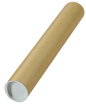 [TIM-TB06018] Verzendkoker Ø 60mmx43cm bruin + 2 deksels