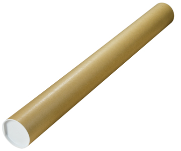 [TIM-TB10020] Verzendkoker Ø 100mmx100cm bruin + 2 deksels wit