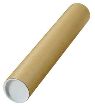 [TIM-TB58020] Verzendkoker Ø 80mmx50cm bruin + 2 deksels