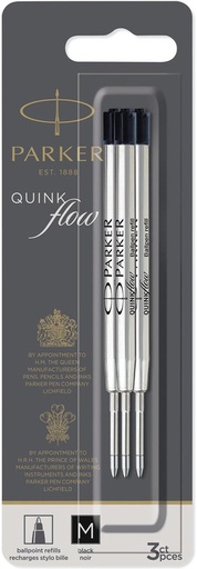 [TIM-2119151] Vulling Parker Quinkflow voor balpen, medium, zwart, bllister (3)