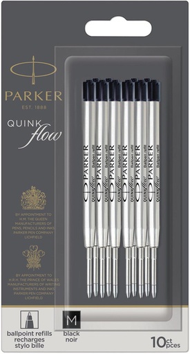 [TIM-2119153] Vulling Parker Quinkflow voor balpen, medium, zwart, bllister (10)