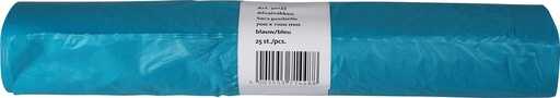 [TIM-50133] Vuilniszakken HDPE recycled 70x110cm 120L 20µ blauw (25)