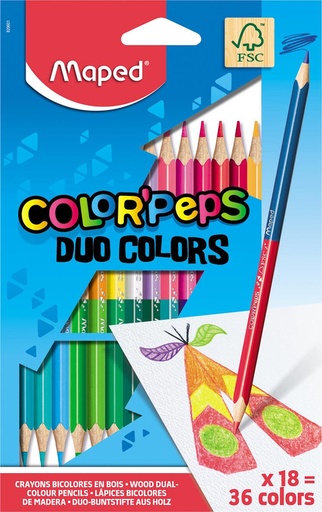 [TIM-829601] Kleurpotlood Maped Color'Peps duo (18)
