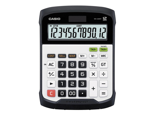 [TIM-WD320EC] Bureaurekenmachine Casio WD320MT waterdicht wit/zwart