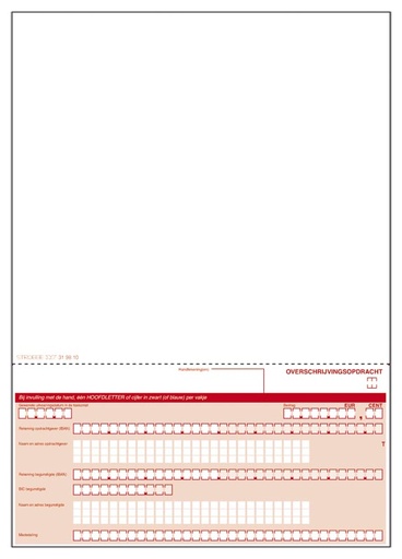 [PAP-OVERSCHRIJF01] Overschrijvingsformulier A4 nl/fr 90gr (250)