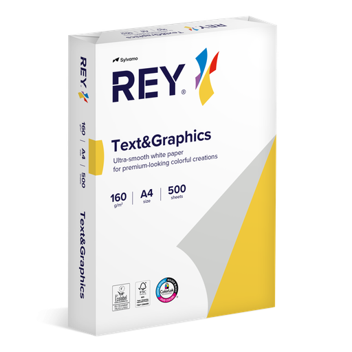 [PAP-RTG05] Rey text & graphics DIN A4 160gr wit (250) - FSC Mix 70%